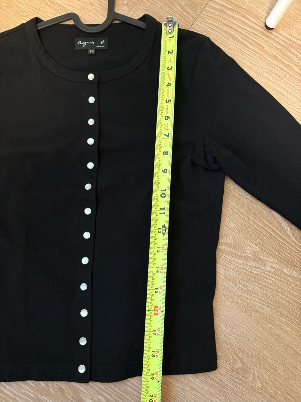 agnes b Black organic cotton Le Petit cardigan - Picture 4 of 7